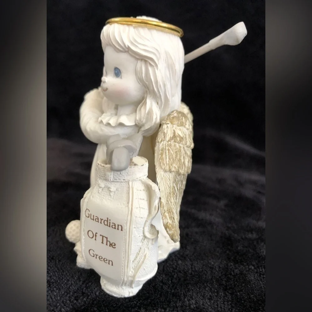 Vintage Heavenly Thoughts White Angel Guardian Of The Green Collectible Figurine